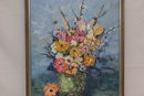 Vintage Still Life Floral Bouquet Painting Signed E. Marx '70 (T-6)