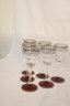 Vintage Silver Banded Red Footed Glasses (B-53)