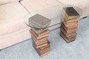 Glass Top Book Table