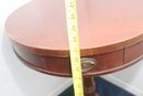 Round Wooden Pedestal Table W/ Drawer (B-65)