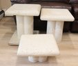 3 Postmodern Cast Faux Coral Stone Square Top Nesting Tables (M-59)