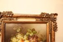 Vintage Framed Still Life Fruit Grapes W COA By W. Jenkins (M-9)