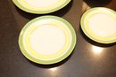 Vintage Royal Limoges China Set Green Yellow Stripe Made In France (M-13)