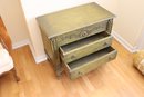 Small Green 3 Drawer Wooden End Table Storage Cabinet
