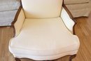 Wood Trim Upholstered Armchair