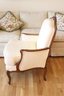 Wood Trim Upholstered Armchair
