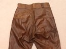 Vintage Harley Davidson Brown Leather Motorcycle Pants Size 32 (C-34)