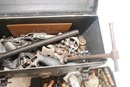 Plumbers Tool Box: Pipe Wrenches W/ Brass And Copper Fittings (D-30)