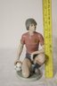 Vintage Retired Lladro 5200 Soccer Player Red Shirt (A-38)