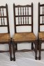 4 Vintage Wood Rope Seat Dining Chairs