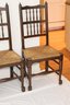 4 Vintage Wood Rope Seat Dining Chairs