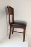 Set Of 4 Wooden Chairs With Black Vinyl Seats