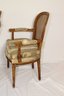 2 Cane Backed Upholstered Arm Chairs.  (A-46)