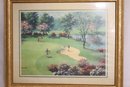Framed & Matted Art Sarnoff Lithograph Print Out Of The Sandtrap (V-50)
