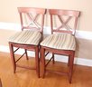 Pair Of Wooden Counter Stools
