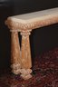 Kreiss Carved Wood And Polished Travertine  Console Table By Masterworks Furniture Inc. (R-16)