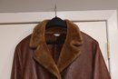 Autunno Collezione Shearling Deep Brown Suede Sheepskin Lined  Coat Sz. M (C-3)