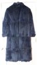 Polo Norte Furs Woman's BLUE Long Coat Overcoat Fur Size M Full Length. (C-6)