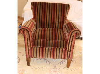 Striped Upholstered Arm Chair