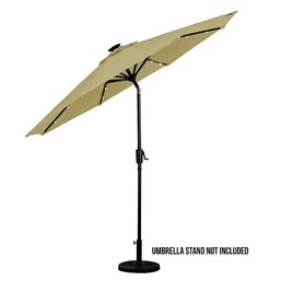 NEW IN BOX Sun Ray - 9' Round 8Rib Solar Lighted Umbrella - Taupe