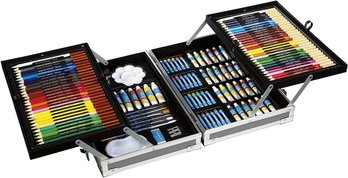 Artists Loft All-Media Art Set In Aluminum Case: Colored Pencils, Paint, Crayons  (T-25)