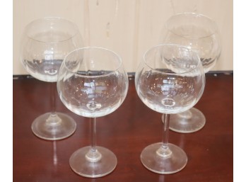 4 Vintage Ribbed Wine Glasses