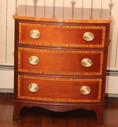 Small 3 Drawer Inlaid Wooden Storage Dresser By Council Co. (R-57)