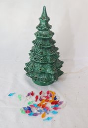 Vintage Green Ceramic Christmas Tree W/ Lights (A-34)