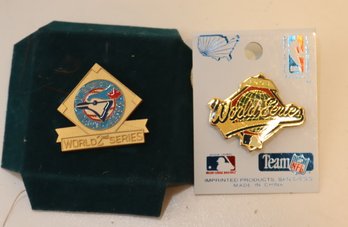 1993 Toronto Bluejays 2nd Series And World Series Lapel Hat Pins