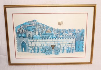 Framed Amram Ebgi 'Bar Mitzvah At The Western Wall' Signed & Numbered 125/950. (O-27)