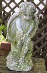 Vintage Cement Cherub Garden Statue Angel