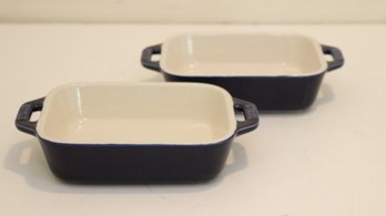 Pair Of Staub Casserole Dishes 22JF11. (E-61)