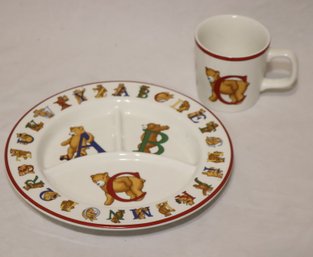 1994 ALPHABET BEARS BY TIFFANY & CO. Children's Plate Set (S-60)