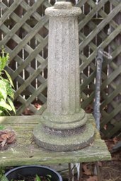 Vintage Cement Birdbath Pedestal Base