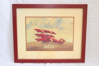 The Tinplate Model Triplane Framed Picture For Little Boy's Room (A-34)