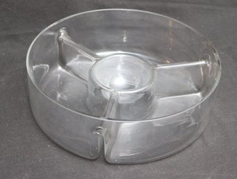 Divided Glass Chip And Dip Bowl (T-58)