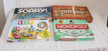 Board Game Lot: Sorry, Jumanji, Life, Monopoly (A-40)