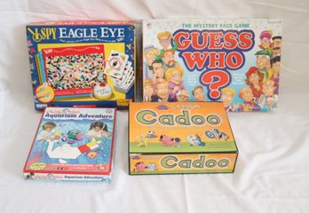 Kids Board Games I Spy, Cadoo, Guess Who?, Aquarium Advantage (A-42)