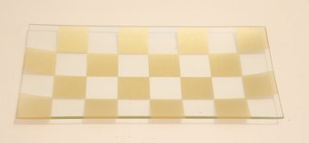 GOLD CHECK GLASS TRAY (T-60)