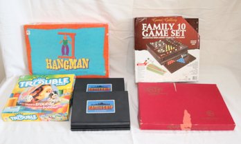 Board Game Lot: Hangman, Battleship, Scrable, Trouble, Family 10 Game Set (A-43)