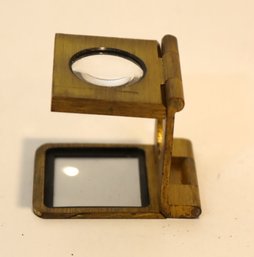 Vintage Brass Folding Map Magnifier Jewlery Printers Loupe