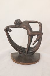 Vintage Art Deco Woman Dancing Bookend Sculpture. (A-78)