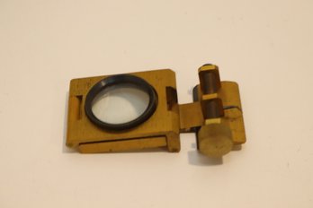Vintage Brass Folding Map Magnifier Jewlery Printers Loupe W/ Gauge (M-54)