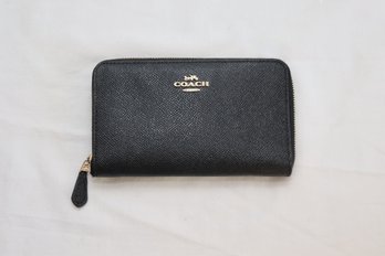 Coach Black Pebbled Leather Wallet