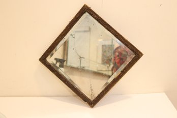 Small Wood Framed Antique Mirror