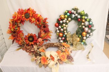3 Holiday Wreaths