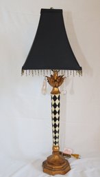 Black And White Table Lamp With Black Shade