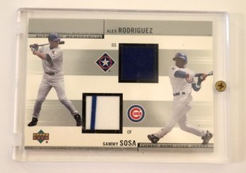 2002 Upper Deck Alex Rodriguez Sammy Sosa Combo Game Used Jersey (RB-12)