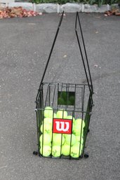 Wilson Tennis Ball Basket With Balls