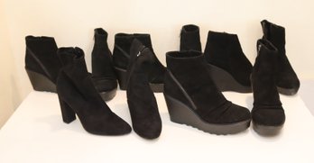 Black Ankle Boot Heels And Wedge Lot Sz. 8.5